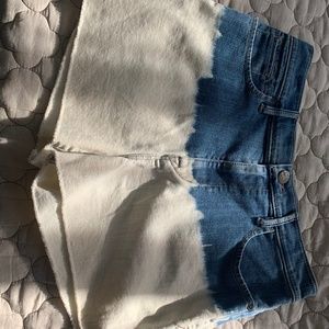 Ombré denim shorts
